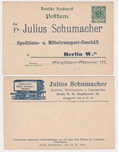 56904 Ganzsachen Postkarte P36 Zudruck Julius Schumacher Möbeltransport Berlin