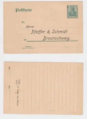 15412 DR Ganzsachen Postkarte P64 Zudruck Pfeiffer & Schmidt Braunschweig