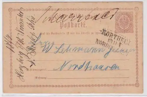 97471 DR Ganzsachen Postkarte P1 Northeim nach Nordhausen 1874