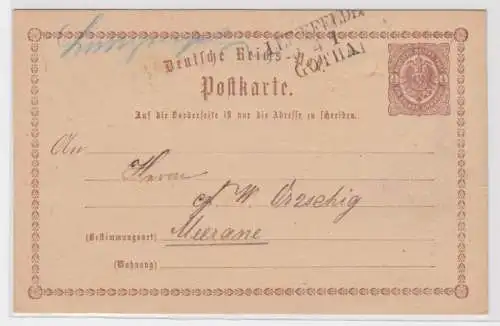 97472 DR Ganzsachen Postkarte P1 Leinefelde nach Meerane 1874