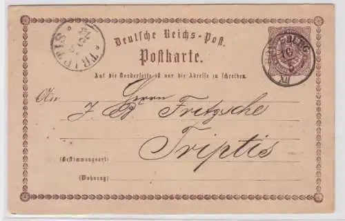 97940 DR Ganzsachen Postkarte P1 Ronneburg nach Triptis 1873