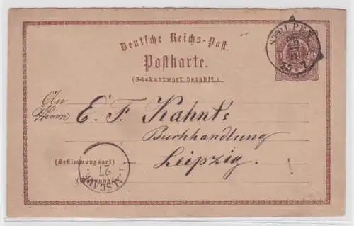 96557 DR Ganzsachen Postkarte P1 Stolpen nach Leipzig 1875