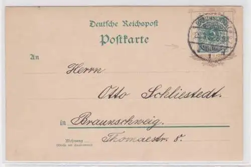 96217 Ganzsachen Postkarte PP9/ C21 Otto Schliestedt Braunschweig 1897