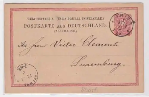 96328 DR Ganzsachen Postkarte P8a Trier nach Luxemburg 1878