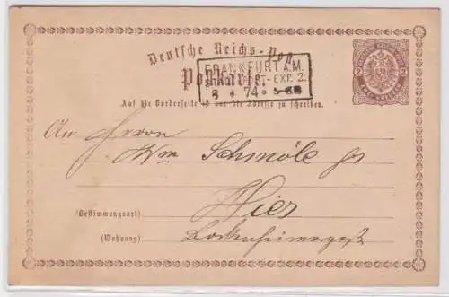 96427 DR Ganzsachen Postkarte P1 Versand innerhalb Frankfurt am Main 1874