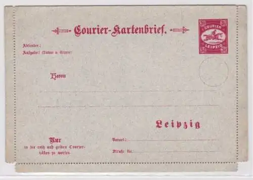 01161 Ganzsachen Privatpost Courier Kartenbrief Leipzig 3 1/2 Pfennig um 1900