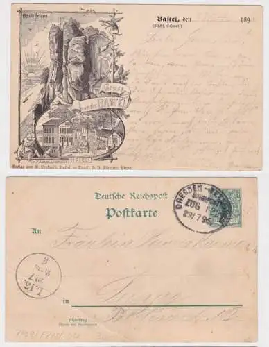 83137 DR Ganzsachen Postkarte PP9/ F218/04 Bastei sächs. Schweiz 1896