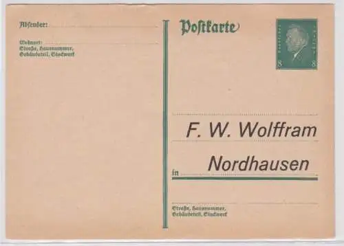 98005 DR Ganzsachen Postkarte P181 Zudruck F.W. Wolffram Nordhausen