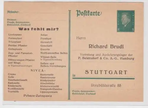 98009 DR Ganzsachen Postkarte P181 Zudruck Richard Brudi Beiersdorf AG Stuttgart