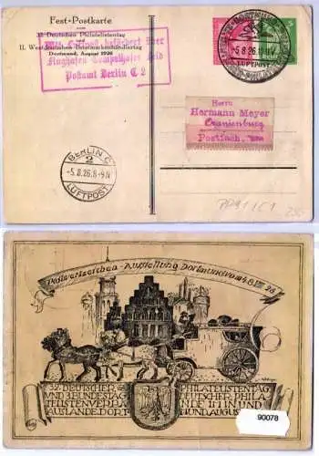 90078 Privatganzsache PP91/ C1 Fest-Postkarte 32. dt. Philatelistentag Dortmund