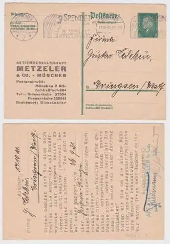 98007 DR Ganzsachen Postkarte P183F Zudruck AG Metzeler & Co. München 1931