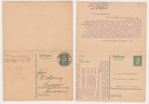 97817 DR Ganzsachen Postkarte P172 Zudruck Ploehn&Hopf Konservenfabrik Radebeul