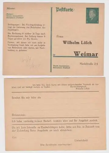 97869 DR Ganzsachen Postkarte P181 Zudruck Wilhelm Lösch Weimar Bestellkarte