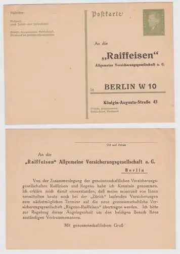 97764 DR Ganzsachen Postkarte P199 Zudruck Raiffeisen Versicherungsges. Berlin