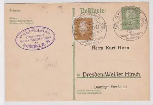 97007 DR Ganzsachen Postkarte P180 Zudruck Kurt Horn Dresden Weißer Hirsch 1930