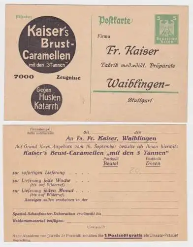 97503 DR Ganzsachen Postkarte P156 Zudruck Fr. Kaiser Fabrik Waiblingen