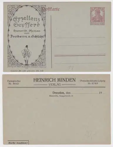 96611 DR Ganzsachen Postkarte P109 Zudruck Heinrich Minden Verlag Dresden