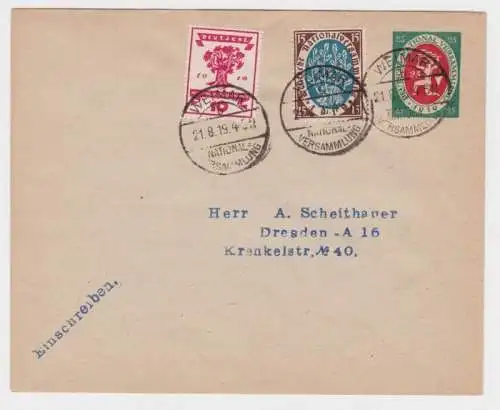 74188 DR Ganzsachen Umschlag PU48/ A1/2 Weimar Nationalversammlung 1919