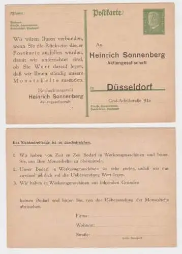 97006 DR Ganzsachen Postkarte P180 Zudruck Heinrich Sonnenberg AG Düsseldorf