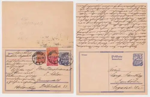 97928 Ganzsachen Postkarte P147 Ortsverkehr Neukölln 1923