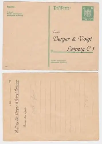 97012 DR Ganzsachen Postkarte P165 Zudruck Firma Berger & Voigt Leipzig