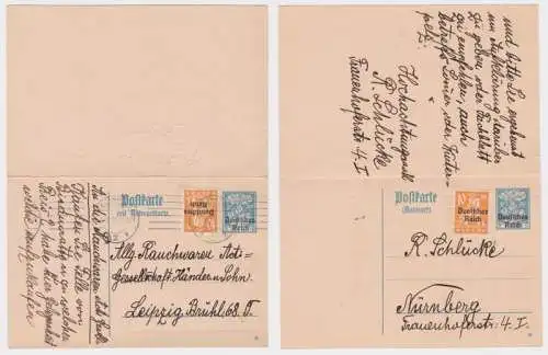 97920 Ganzsachen Postkarte P130/02 Allg. Rauchwaren AG Händer & Lohn Leipzig