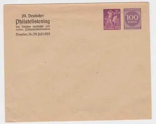 75742 DR Ganzsachen Umschlag PU 29. Dt. Philatelistentag Dresden 1923
