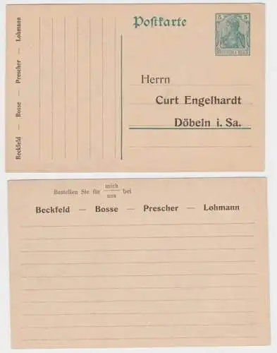 76582 DR Ganzsachen Postkarte P90 Zudruck Curt Engelhardt Döbeln in Sachsen