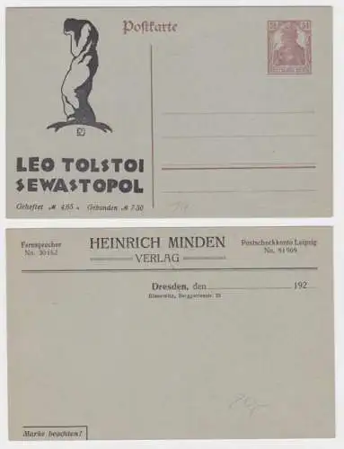 96861 DR Ganzsachen Postkarte P109 Zudruck Heinrich Minden Verlag Dresden