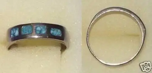 hübscher alter Silber Damen Ring mit blauen Steinen