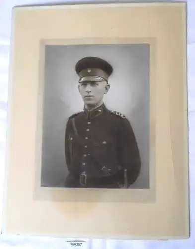 großes Kabinetfoto Soldat in Uniform Burg bei Magdeburg um 1910