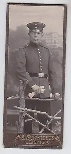 48116 Kabinettfoto Leisnig Soldat in Uniform um 1910