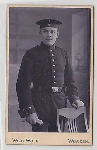 14917 Kabinettfoto Wurzen Soldat in Uniformum 1910