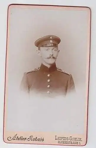 47525 Kabinettfoto Leipzig Gohlis Soldat in Uniform um 1910