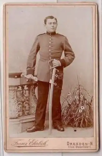 seltenes Kabinettfoto Soldat Großenhain um 1910