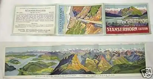 altes Reklame Prospekt Stanserhorn Luzern um 1930