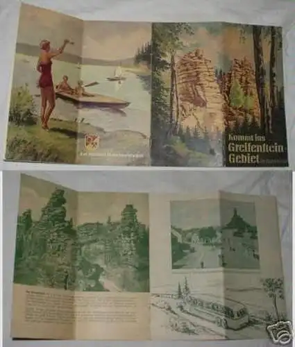 DDR Reiseprospekt Greifenstein-Gebiet Erzgebirge 1955