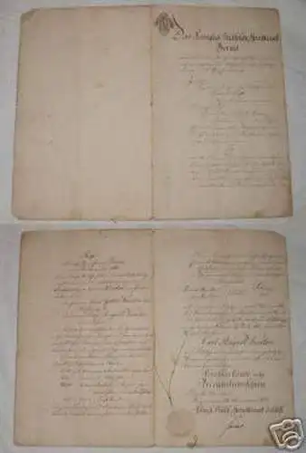 Handschrift Kaufurkunde Kgl. Gerichtsamt Borna 1862