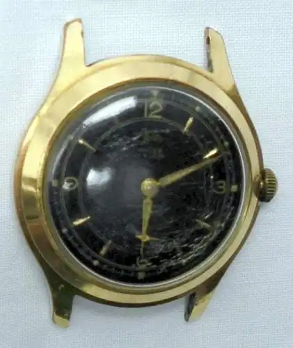 schöne goldfarbene Herren-Armbanduhr um 1950