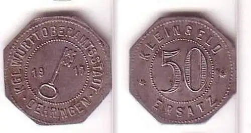 50 Pfennig Münze Notgeld Oberamtsstadt Oehringen 1917