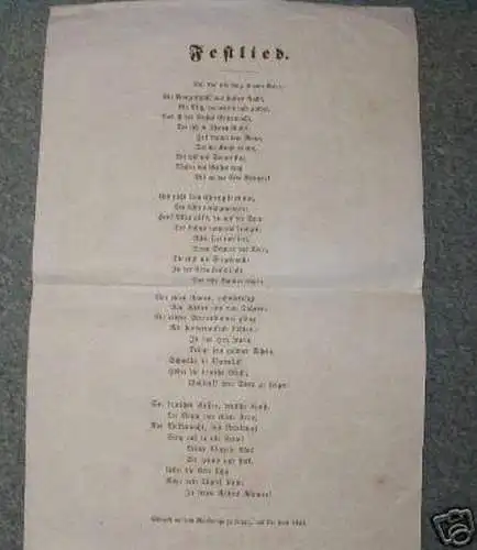 Heimatgeschichte Leipzig Liedtext "Festlied" von 1840