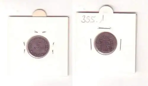 5 Pfennig Eisen Münze Notgeld Stadt Naila 1918