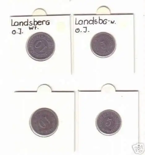 5 & 10 Pfennig Münze Notgeld Stadt Landsberg a.W.