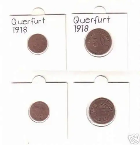 5 & 50 Pfennig Münze Notgeld Stadt Querfurt 1918