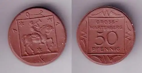 Porzellan Münze 50 Pfennig Großwartenberg 1921