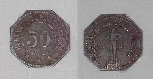 50 Pfennig Notgeld Eisen Münze Stadt Belgern 1917