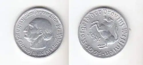 50 Pfennig Not Münze Provinz Westfalen 1921 (109409)