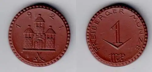 alte Porzellan Notmünze Stadt Freiberg 1921