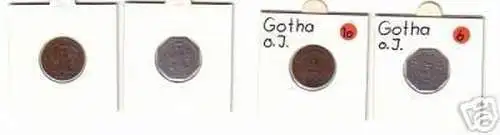 2 & 5 Pfennig Münzen Notgeld Stadt Gotha um 1920