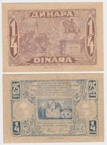 Jugoslawien 25 Para 1921 1/4 Dinar Königreich d. Serben Kroaten Slowenen(119731)